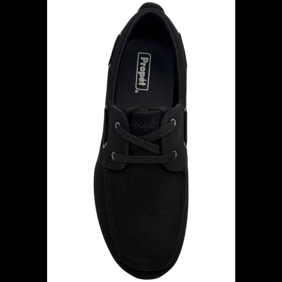 Propet Men\'s Viasol Lace Boat Shoe Black - Extra Wide